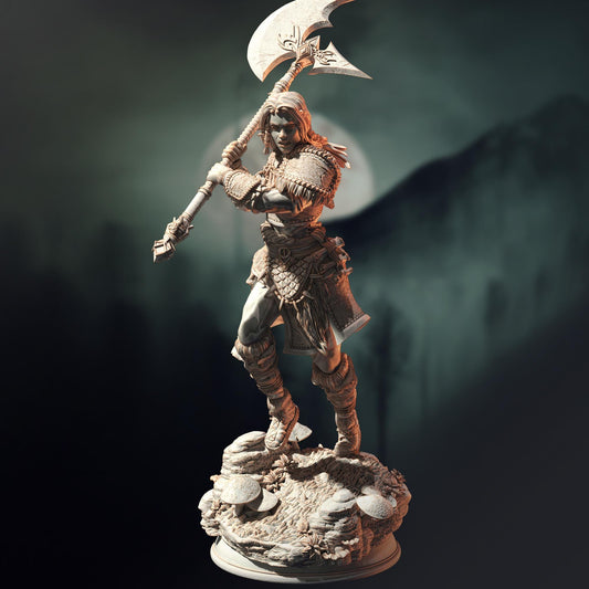 Human Wolf Totem Barbarian - Ariana Grey (Medium) - Tabletop Figure for Dungeons & Dragons, DnD, Pathfinder RPGs, TTRPG