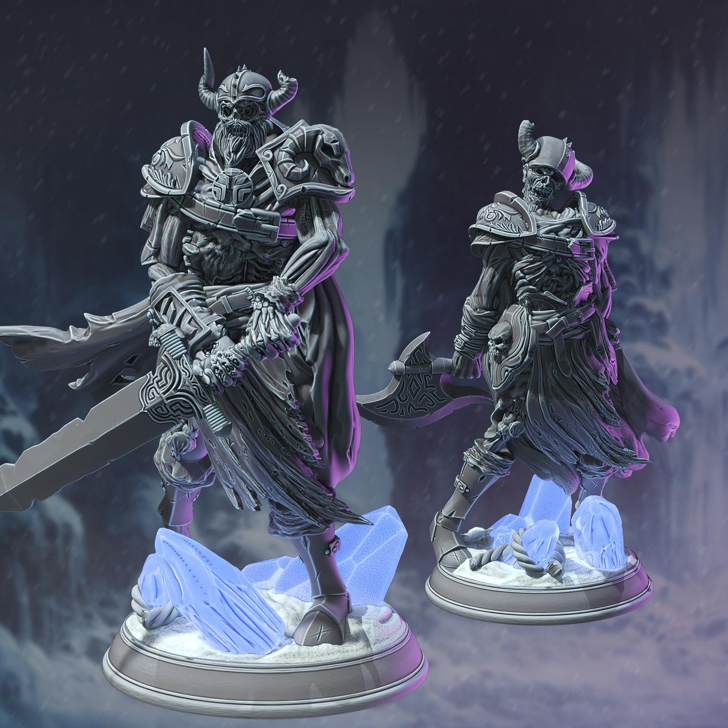 Draugr Undead Warriors (Bundle) - 3D Printed Tabletop Figure for Dungeons & Dragons, DnD, Pathfinder RPGs, TTRPG