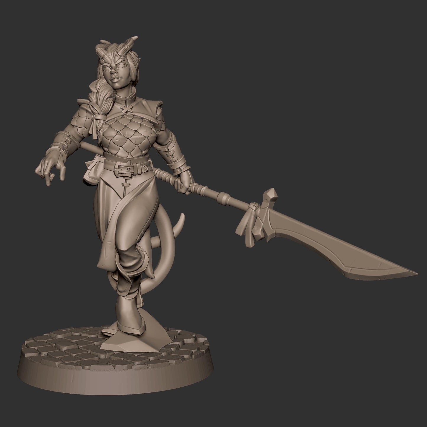 Tiefling Fighter (Medium) - Tabletop Figure for Dungeons & Dragons, DnD, Pathfinder RPGs, TTRPG