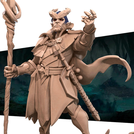 Tiefling Warlock (Medium) - Tabletop Figure for Dungeons & Dragons, DnD, Pathfinder RPGs, TTRPG