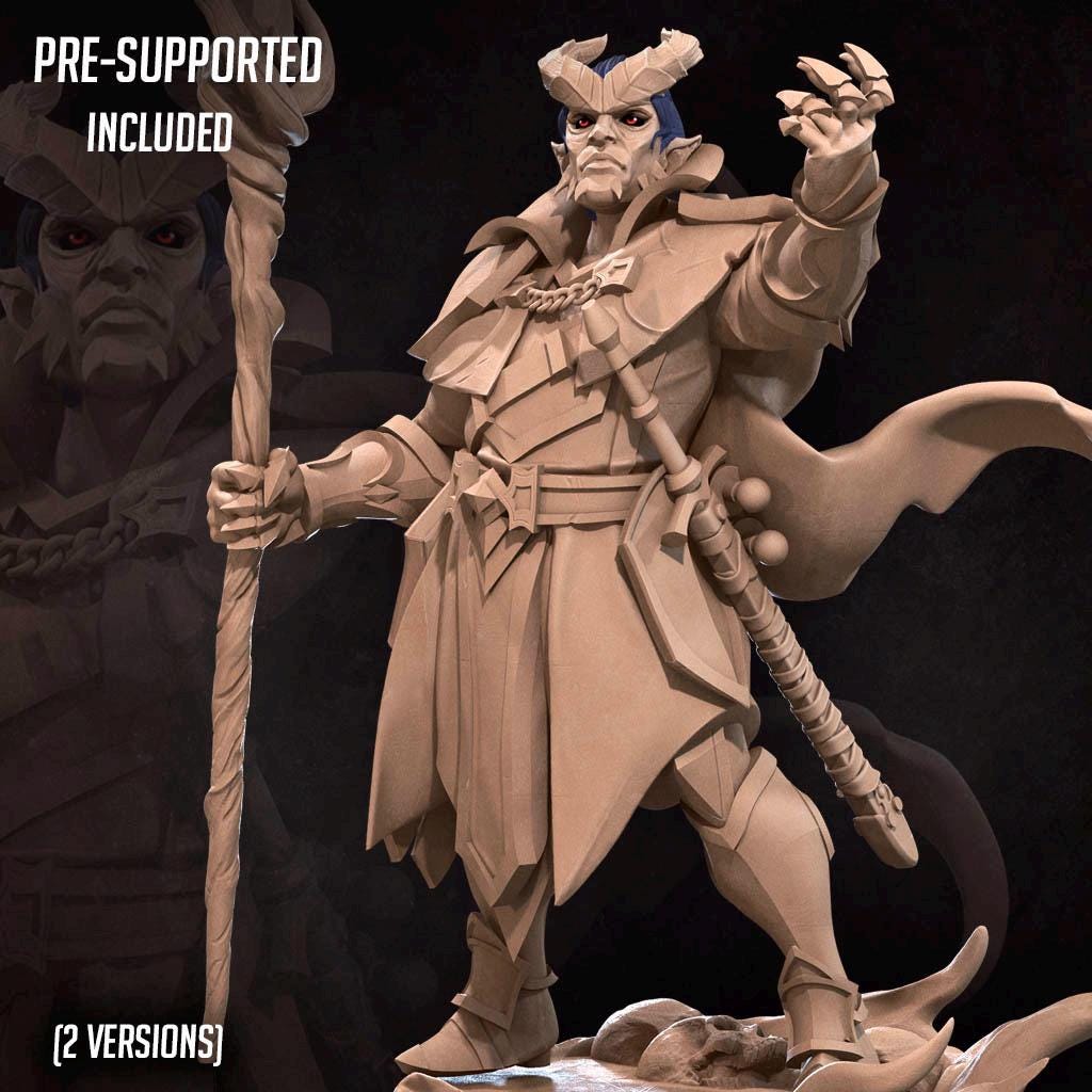 Tiefling Warlock (Medium) - Tabletop Figure for Dungeons & Dragons, DnD, Pathfinder RPGs, TTRPG