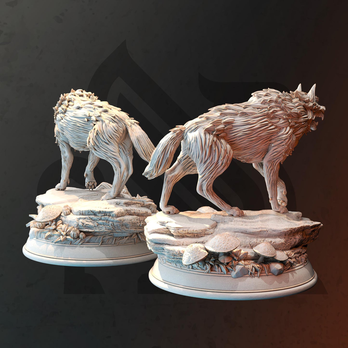 Northern Direwolves (Bundle) - 3D Printed Tabletop Figure for Dungeons & Dragons, DnD, Pathfinder RPGs, TTRPG