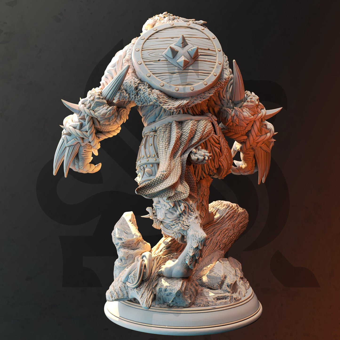 Werebear Bearserker Barbarian - Hilda Bjornstain - 3D Printed Tabletop Figure for Dungeons & Dragons, DnD, Pathfinder RPGs, TTRPG