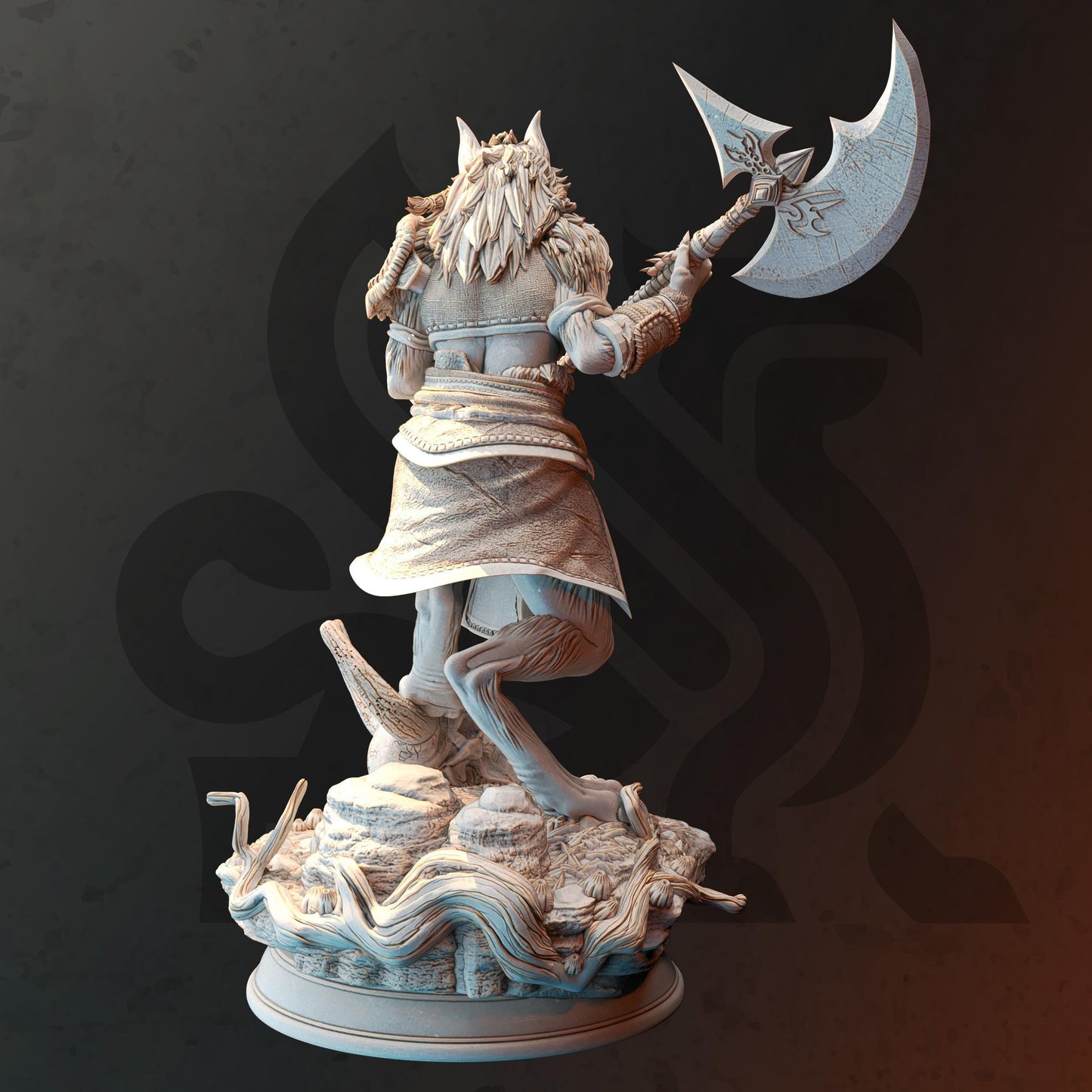 Werewolf Barbarian - Ariana Grey (Medium) - 3D Printed Tabletop Figure for Dungeons & Dragons, DnD, Pathfinder RPGs, TTRPG