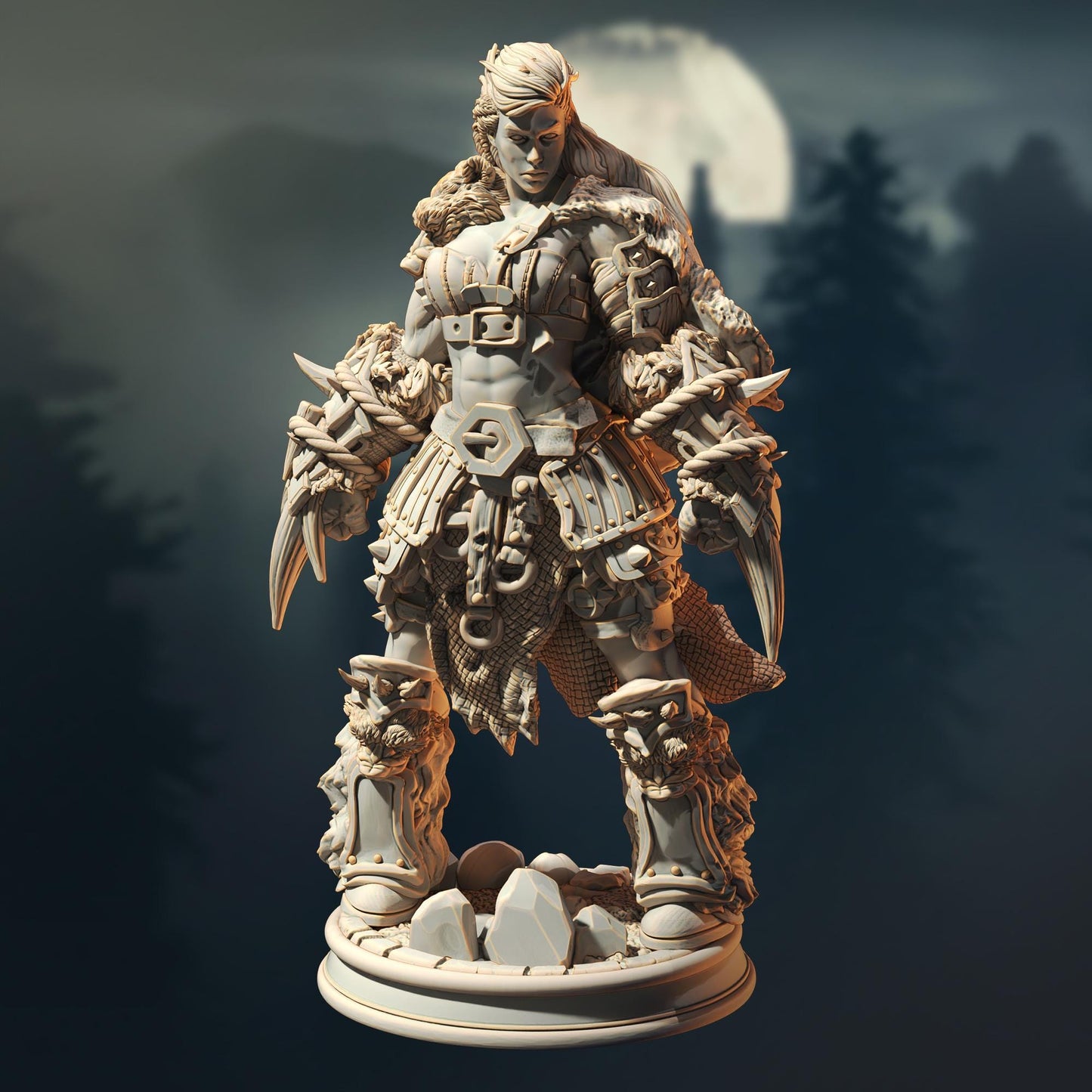 Human Berserker Barbarian - Hilda Bjornstain - 3D Printed Tabletop Figure for Dungeons & Dragons, DnD, Pathfinder RPGs, TTRPG