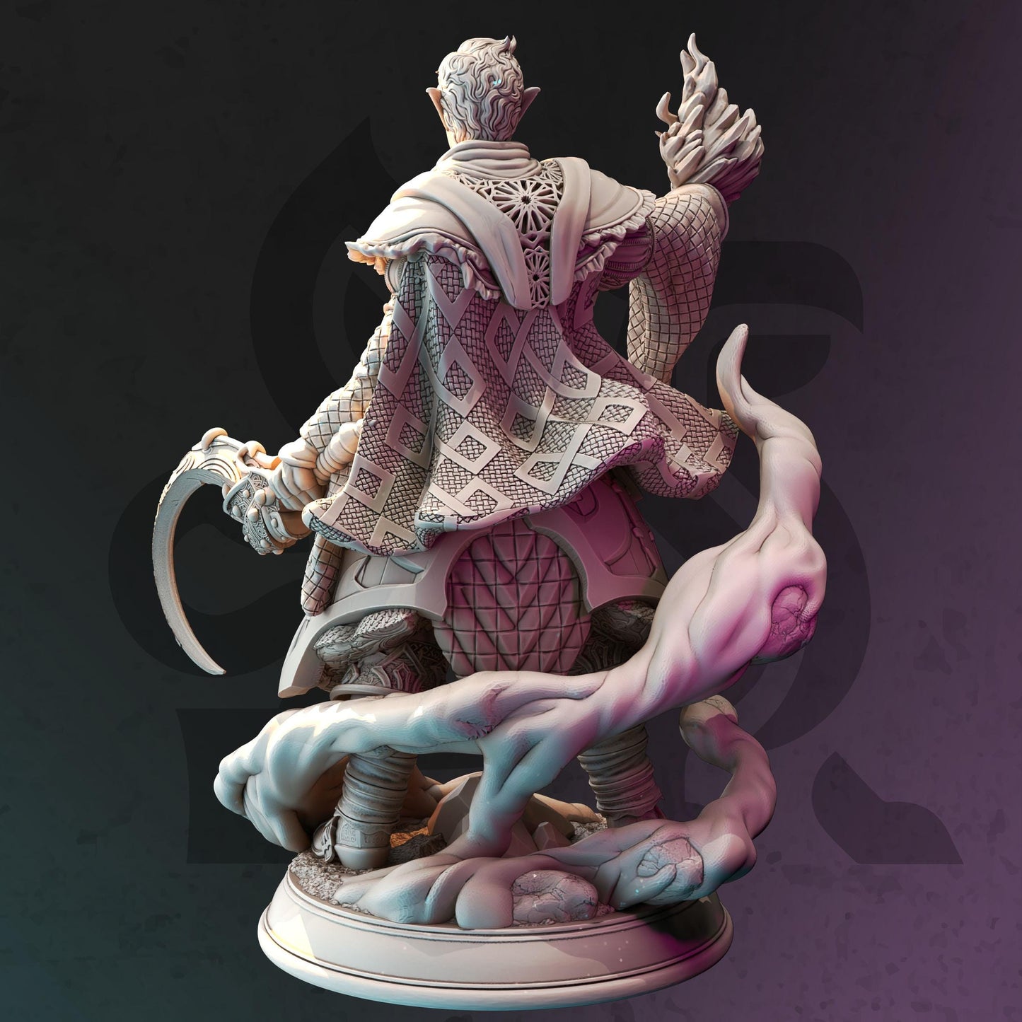 Drow Moon Sorcerer - Yunas (Medium) - 3D Printed Tabletop Figure for Dungeons & Dragons, DnD, Pathfinder RPGs, TTRPG