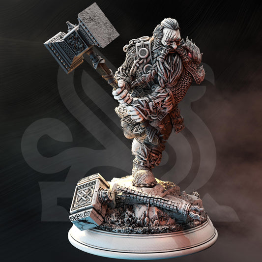 Elite Dwarf Barbarian - Rend 'Madbeard' Mathias (Medium) - Tabletop Figure for Dungeons & Dragons, DnD, Pathfinder RPGs, TTRPG