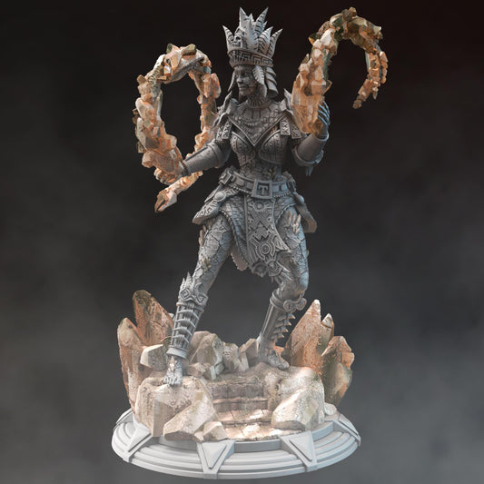 Earth Genasi Geomancer - Ruby Silt (Medium) - Tabletop Figure for Dungeons & Dragons, DnD, Pathfinder RPGs, TTRPG