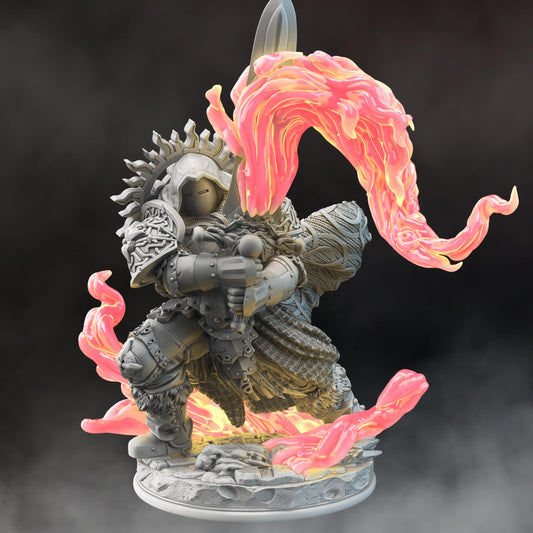 Paladin Crusader Of The Flame - Tuzugo (Medium) - Tabletop Figure for Dungeons & Dragons, DnD, Pathfinder RPGs, TTRPG