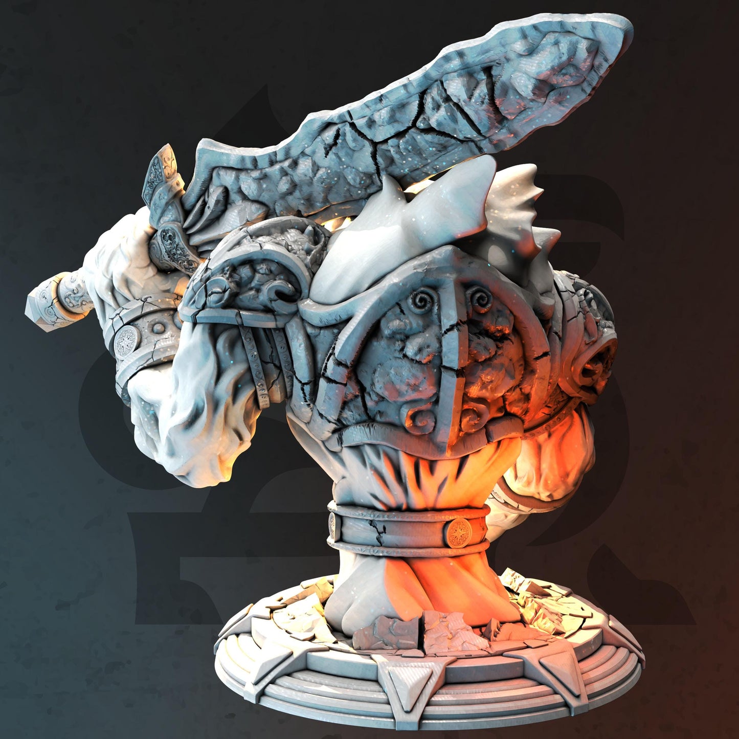 Lava Lord - Sorngaar the Cindering (Large) - 3D Printed Tabletop Figure for Dungeons & Dragons, DnD, Pathfinder RPGs, TTRPG