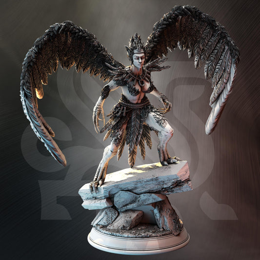 Harpy Queen - Kiziri (Medium) - 3D Printed Tabletop Figure for Dungeons & Dragons, DnD, Pathfinder RPGs, TTRPG