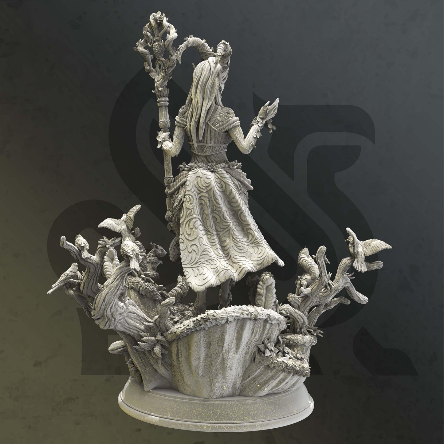 Fey-touched Faun Goddess - Renmaeth (Medium) - Tabletop Figure for Dungeons & Dragons, DnD, Pathfinder RPGs, TTRPG