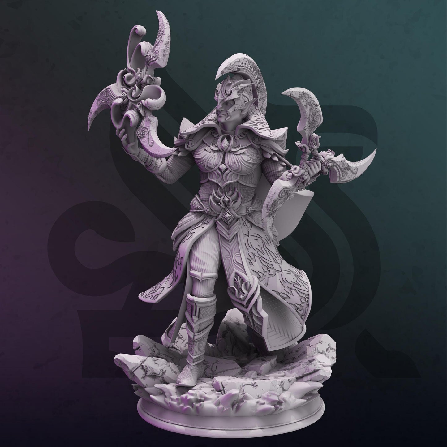 High Elf Eldritch Knight - Aulten Dros  (Medium) - Tabletop Figure for Dungeons & Dragons, DnD, Pathfinder RPGs, TTRPG