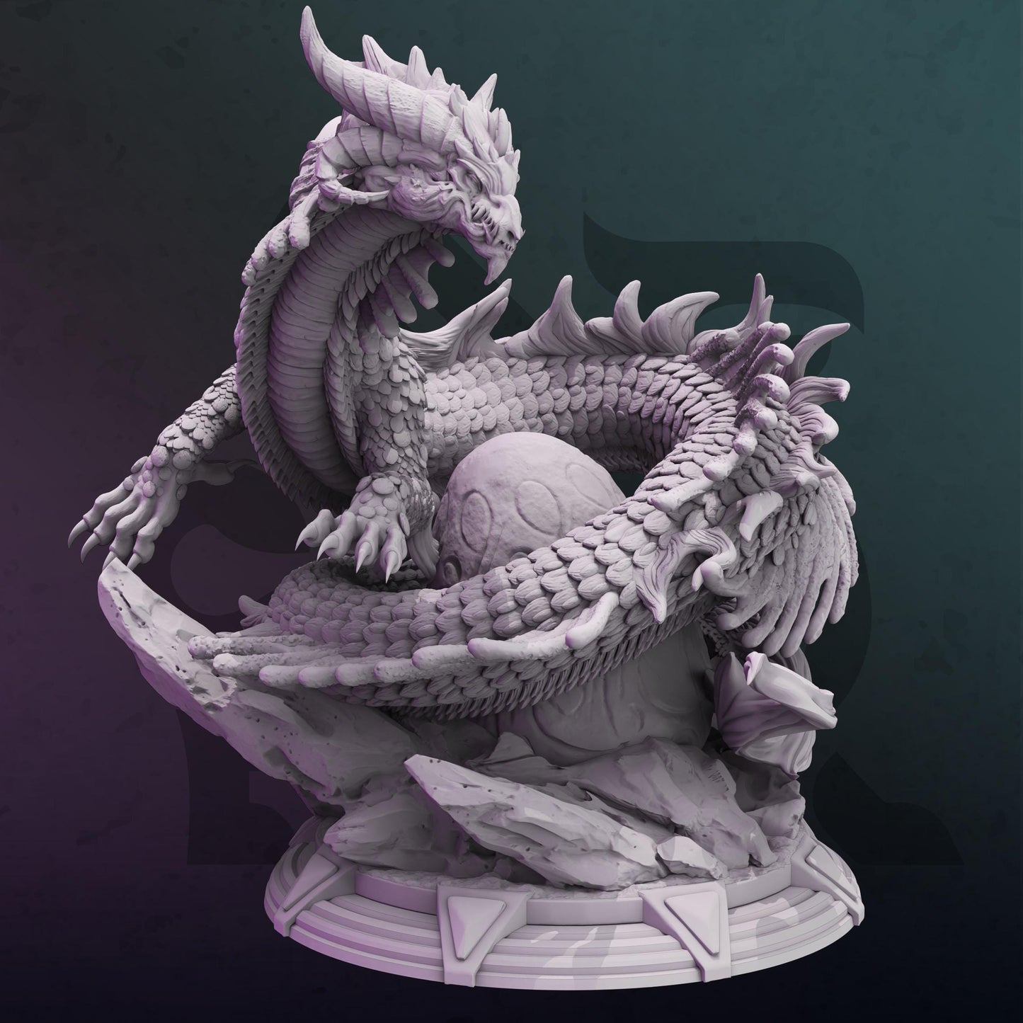 Eastern Arcane Dragon - Byrilwyn (Huge) - 3D Printed Tabletop Figure for Dungeons & Dragons, DnD, Pathfinder RPGs, TTRPG