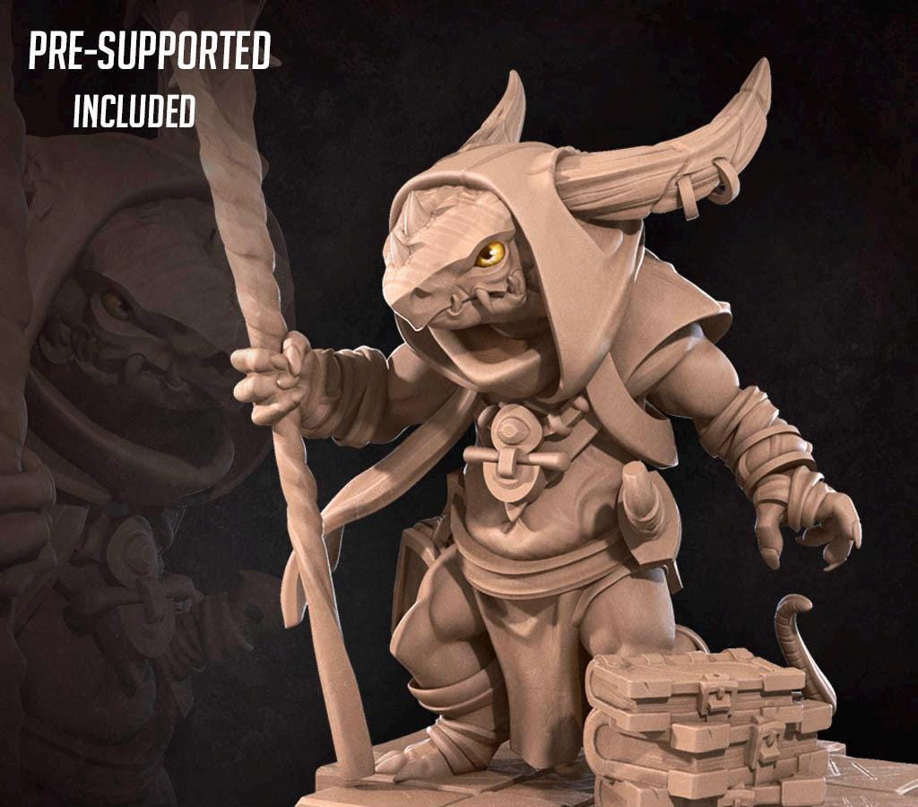 Nikko, The Kobold Cleric (Medium) - Tabletop Figure for Dungeons & Dragons, DnD, Pathfinder RPGs, TTRPG