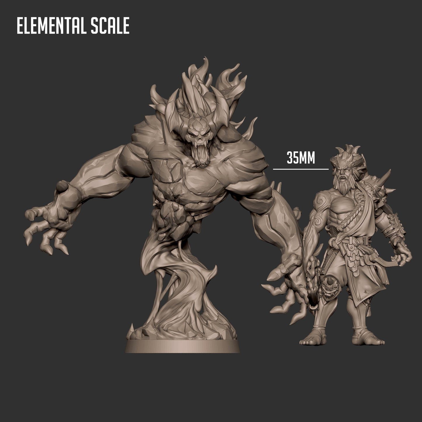 Elemental (Fire) (Large) - Tabletop Figure for Dungeons & Dragons, DnD, Pathfinder RPGs, TTRPG