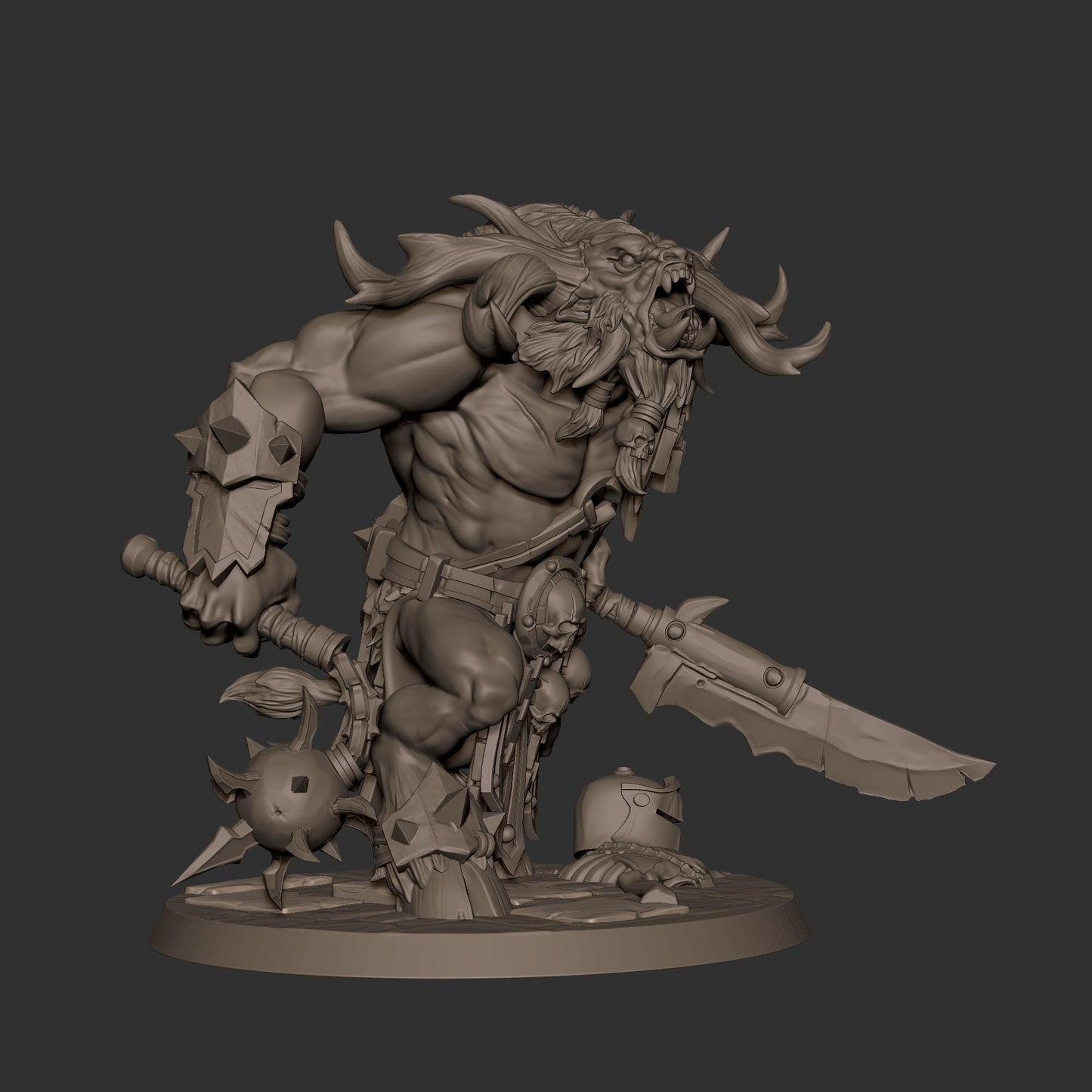 Barath, The Beast Lord (Large) - Tabletop Figure for Dungeons & Dragons, DnD, Pathfinder RPGs, TTRPG