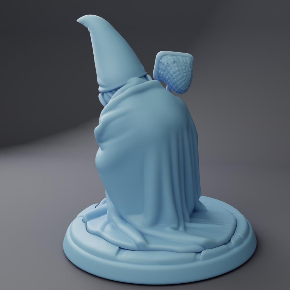 Tiny Green Mall Wizard (Medium) - Tabletop Figure for Dungeons & Dragons, DnD, Pathfinder RPGs, TTRPG