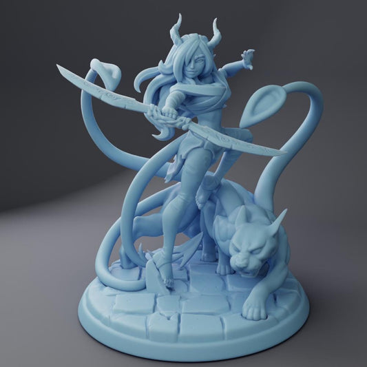 Neferit, The Tiefling Reforged (Large) - Tabletop Figure for Dungeons & Dragons, DnD, Pathfinder RPGs, TTRPG