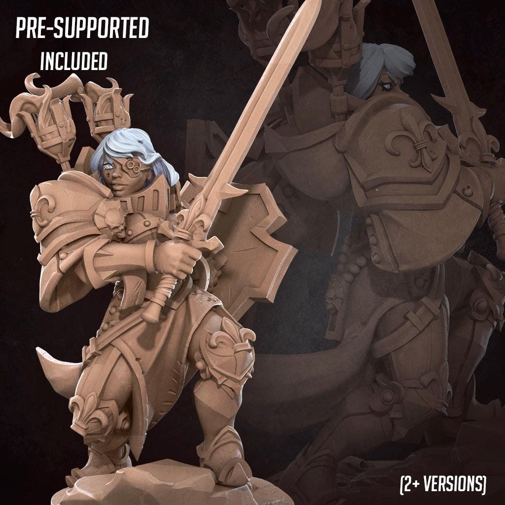 War Sister Commander (Medium) - Tabletop Figure for Dungeons & Dragons, DnD, Pathfinder RPGs, TTRPG