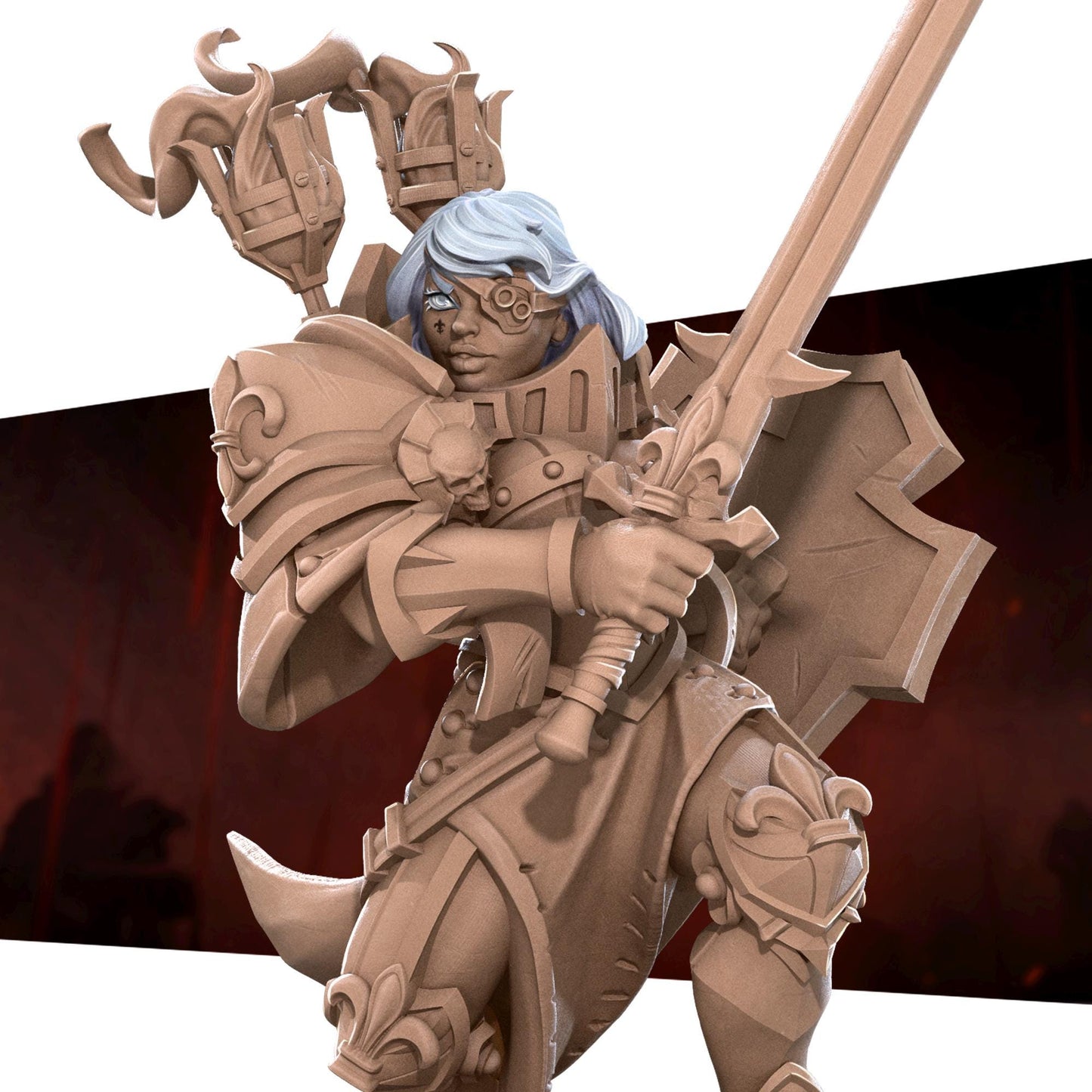 War Sister Commander (Medium) - Tabletop Figure for Dungeons & Dragons, DnD, Pathfinder RPGs, TTRPG