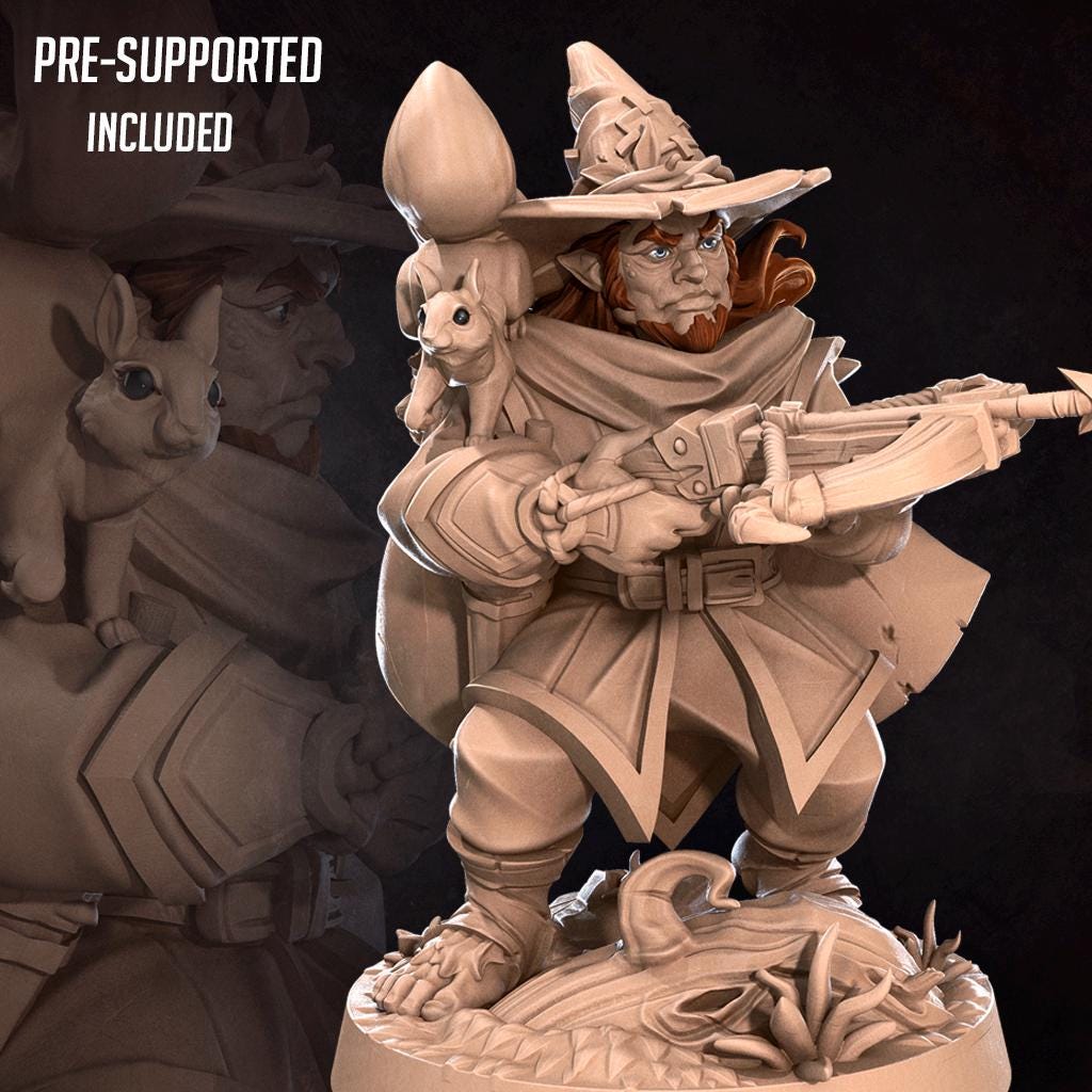 Halfling Ranger (Medium) - Tabletop Figure for Dungeons & Dragons, DnD, Pathfinder RPGs, TTRPG