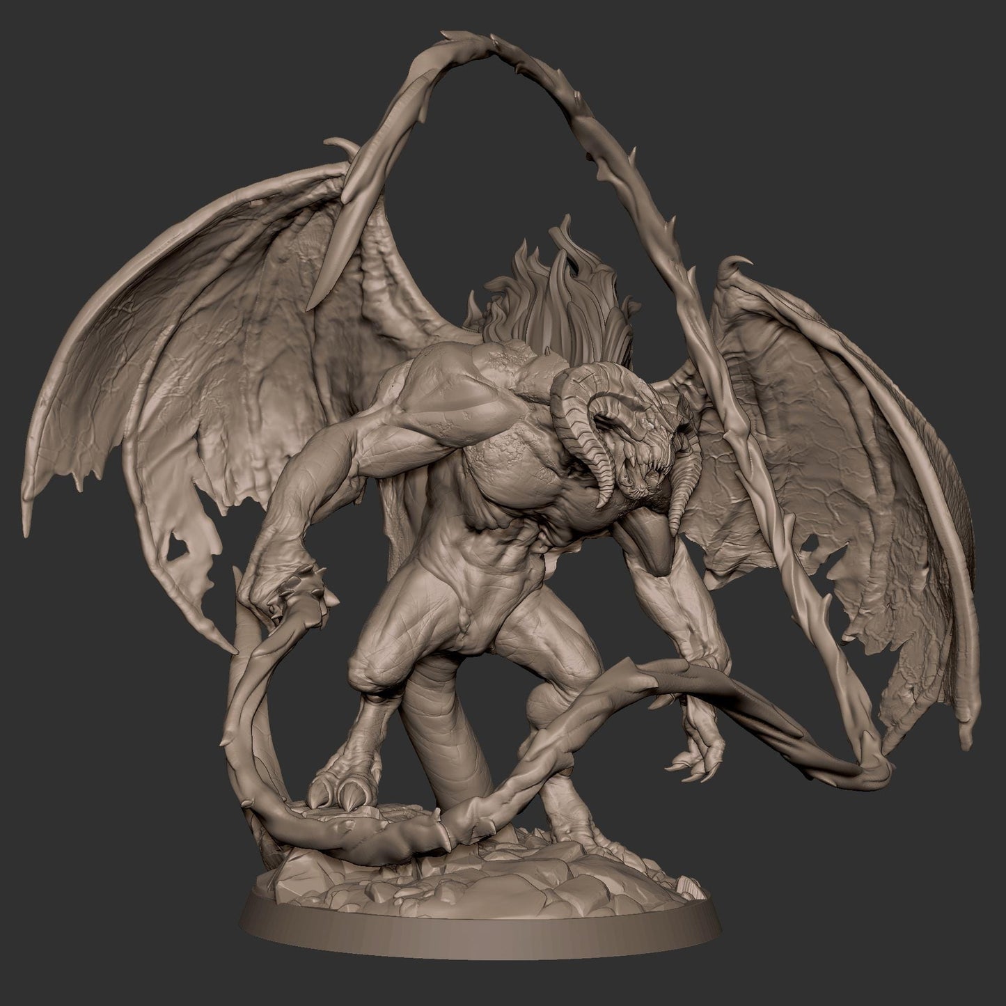 Fire Demon (Huge) - Tabletop Figure for Dungeons & Dragons, DnD, Pathfinder RPGs, TTRPG