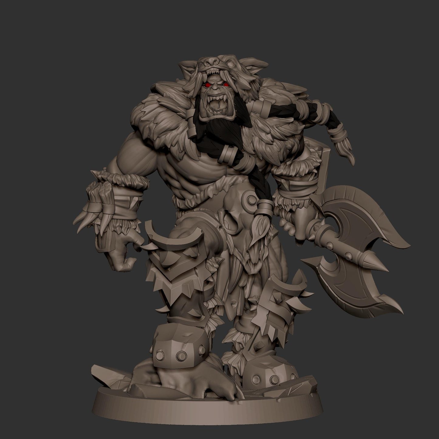 Orc Barbarian (Large) - Tabletop Figure for Dungeons & Dragons, DnD, Pathfinder RPGs, TTRPG