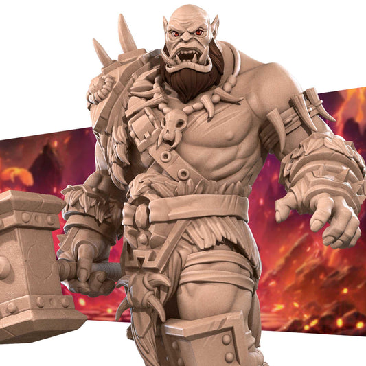 Orc Warchief (Large) - Tabletop Figure for Dungeons & Dragons, DnD, Pathfinder RPGs, TTRPG