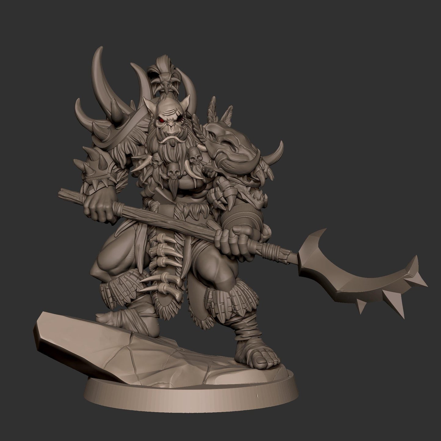 Orc Necromancer (Large) - Tabletop Figure for Dungeons & Dragons, DnD, Pathfinder RPGs, TTRPG