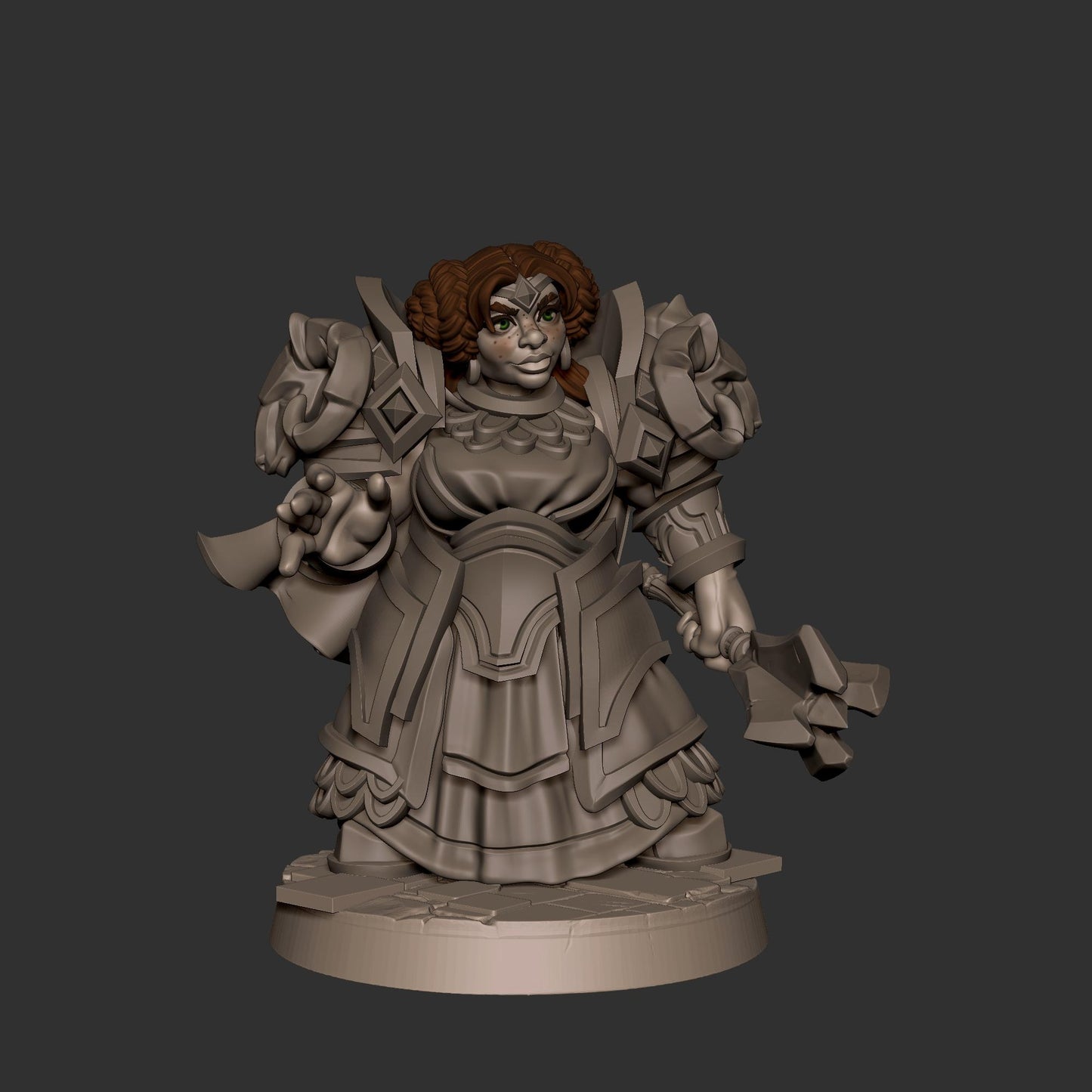 Dwarf Priestess (Medium) - Tabletop Figure for Dungeons & Dragons, DnD, Pathfinder RPGs, TTRPG