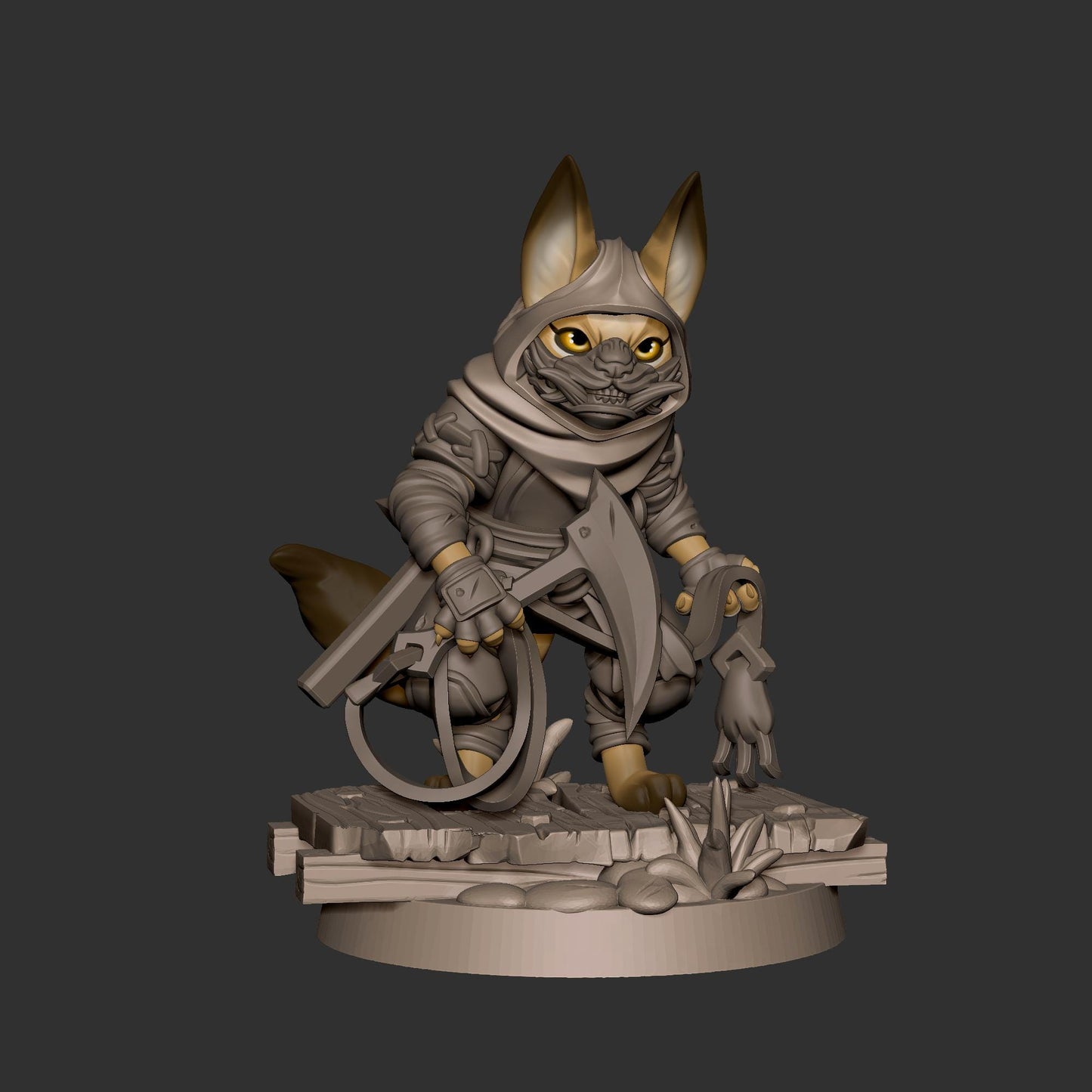 Hanzo, The Cat Ninja (Medium) - Tabletop Figure for Dungeons & Dragons, DnD, Pathfinder RPGs, TTRPG