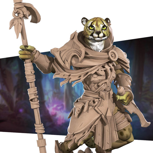 Tabaxi Ranger (Medium) - Tabletop Figure for Dungeons & Dragons, DnD, Pathfinder RPGs, TTRPG