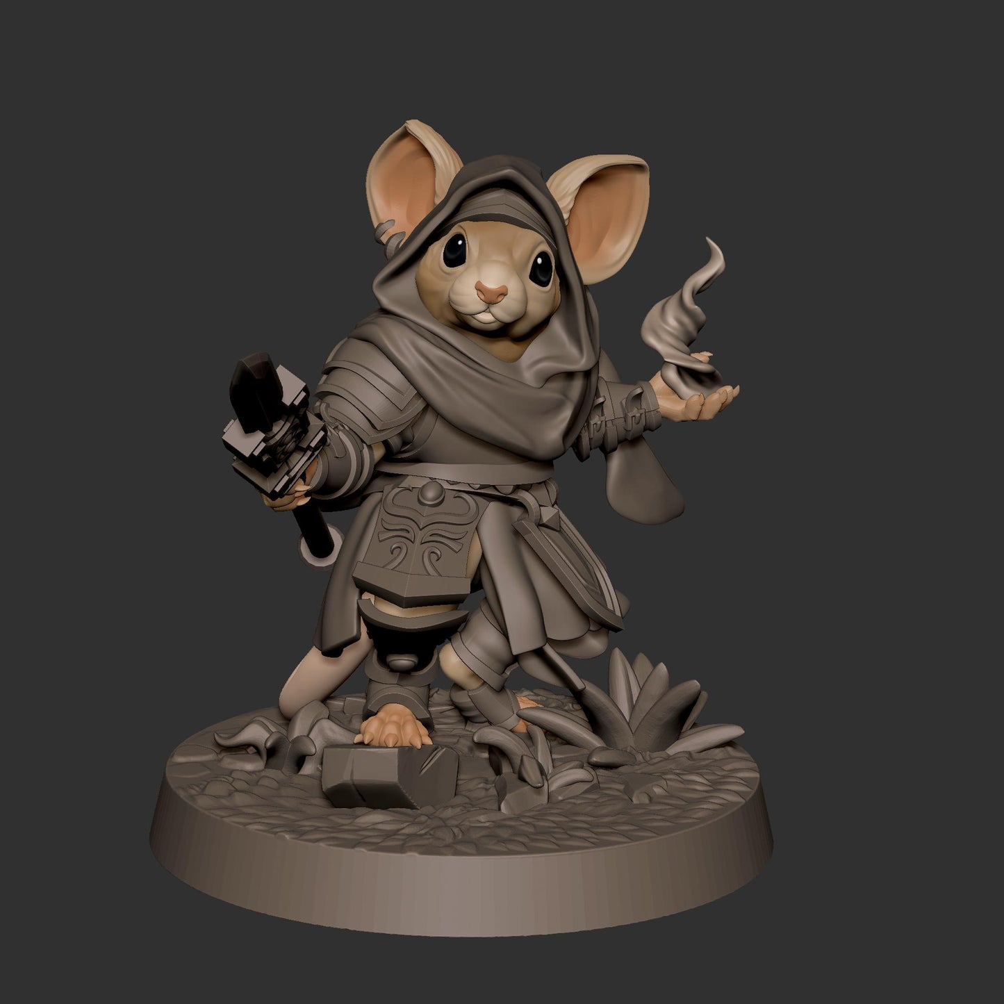 Mousefolk Cleric (Medium) - Tabletop Figure for Dungeons & Dragons, DnD, Pathfinder RPGs, TTRPG