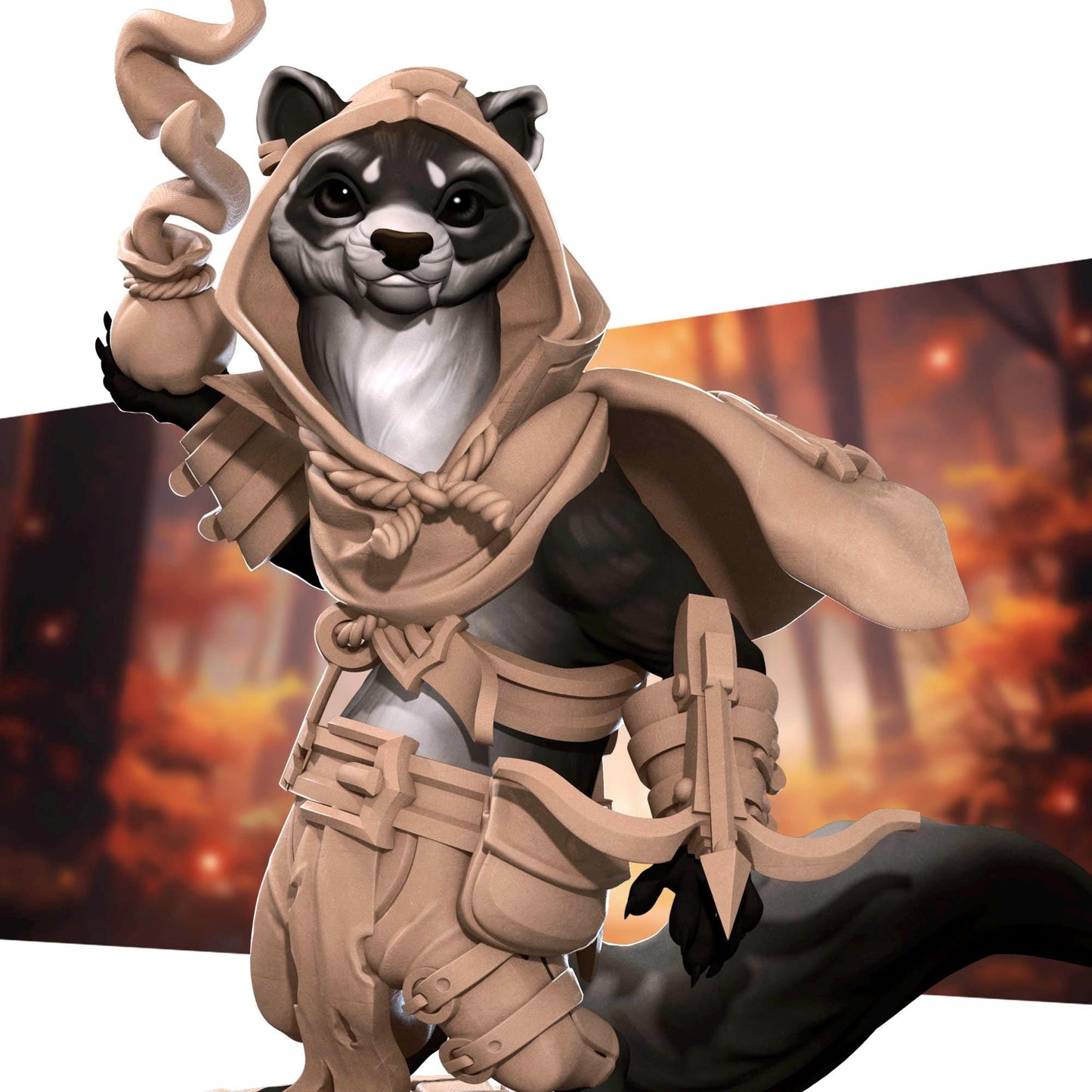 Ferretfolk Rogue (Medium) - Tabletop Figure for Dungeons & Dragons, DnD, Pathfinder RPGs, TTRPG