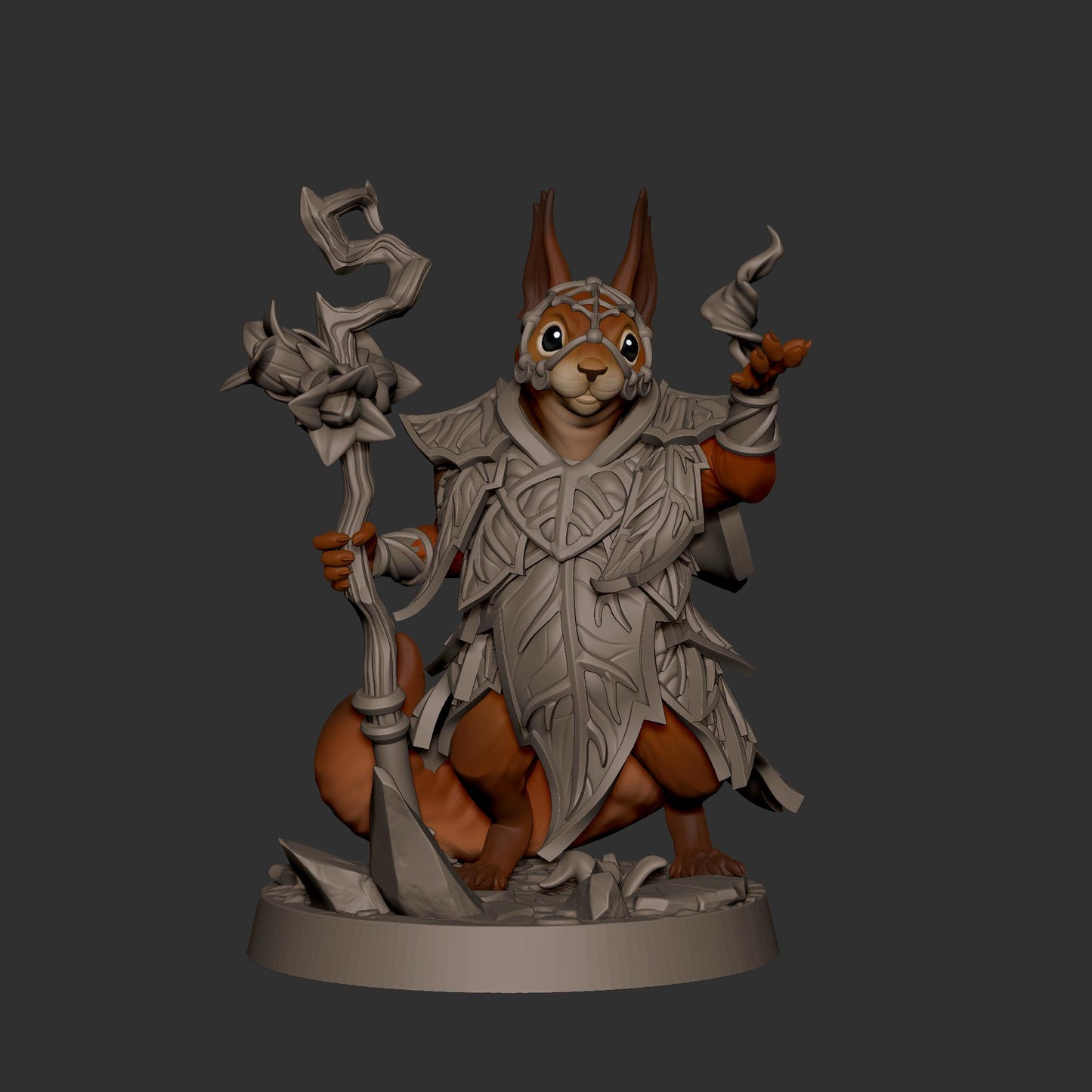 Squirrelfolk Sorceress (Medium) - Tabletop Figure for Dungeons & Dragons, DnD, Pathfinder RPGs, TTRPG