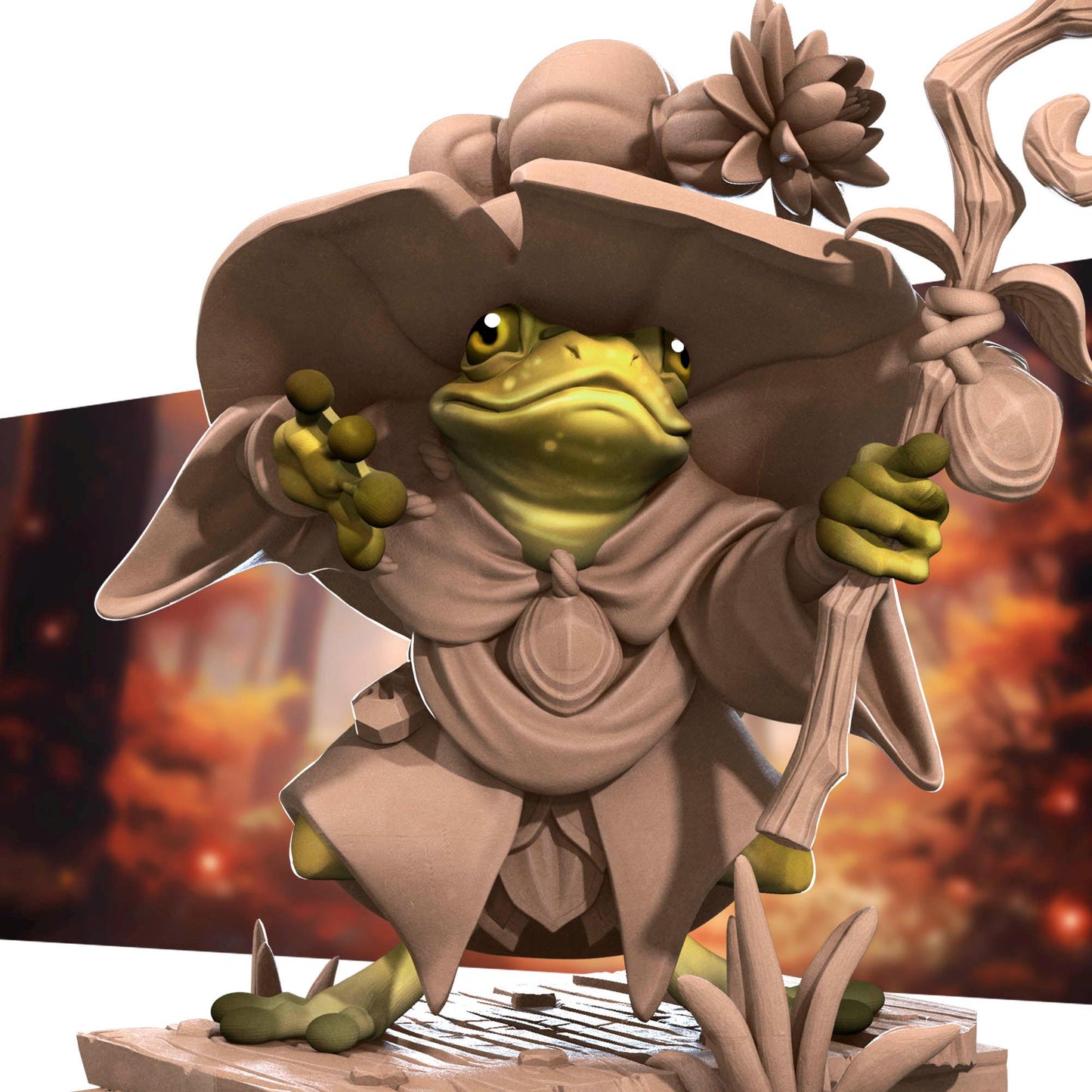 Frogfolk Wizard (Medium) - Tabletop Figure for Dungeons & Dragons, DnD, Pathfinder RPGs, TTRPG