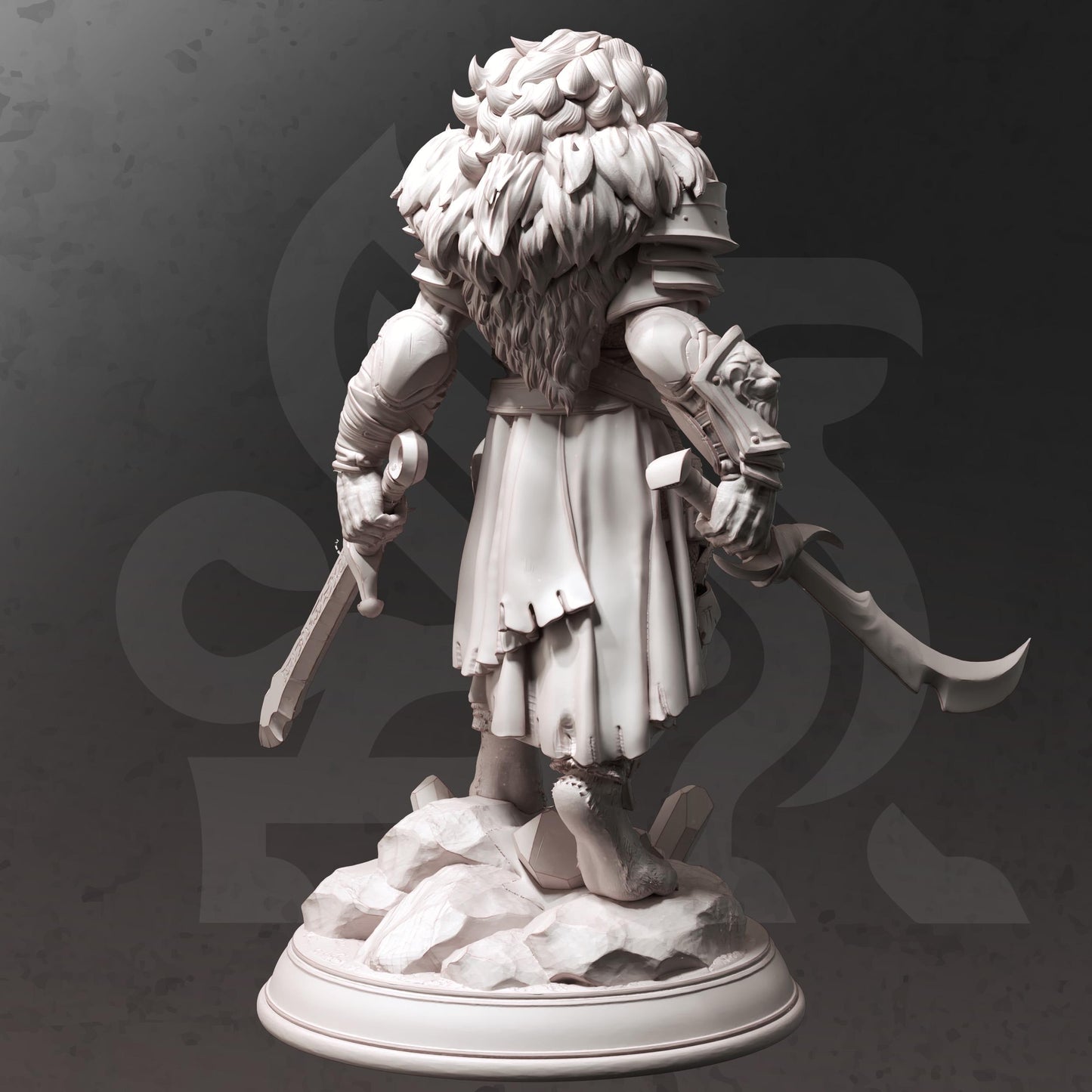 Lionfolk Bloodhunter - Kiz Ai'er - 3D Printed Tabletop Figure for Dungeons & Dragons, DnD, Pathfinder RPGs, TTRPG