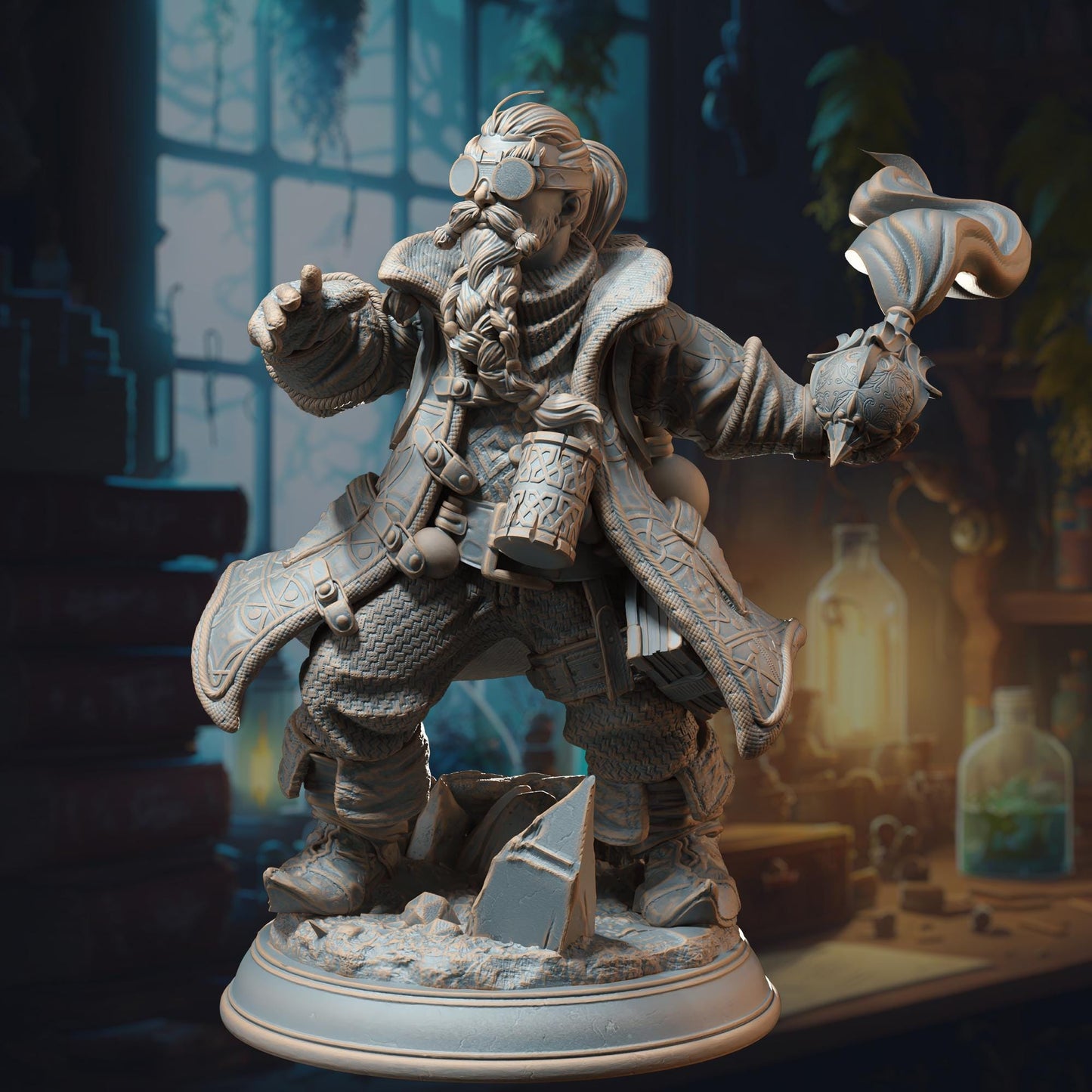 Dwarven Alchemist - Nesbit (Medium) - Tabletop Figure for Dungeons & Dragons, DnD, Pathfinder RPGs, TTRPG