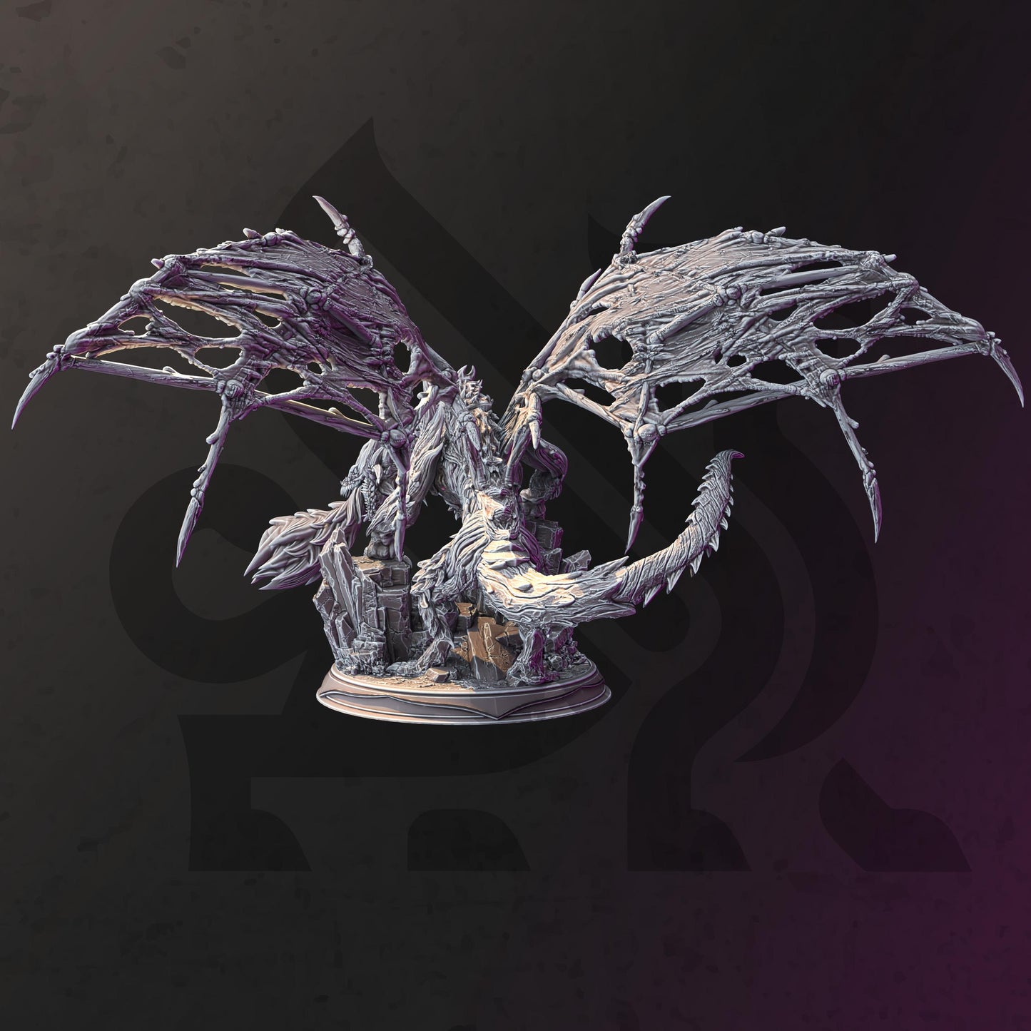 Undead Frost Dragon - Nerevin (Gargantuan) - 3D Printed Tabletop Figure for Dungeons & Dragons, DnD, Pathfinder RPGs, TTRPG