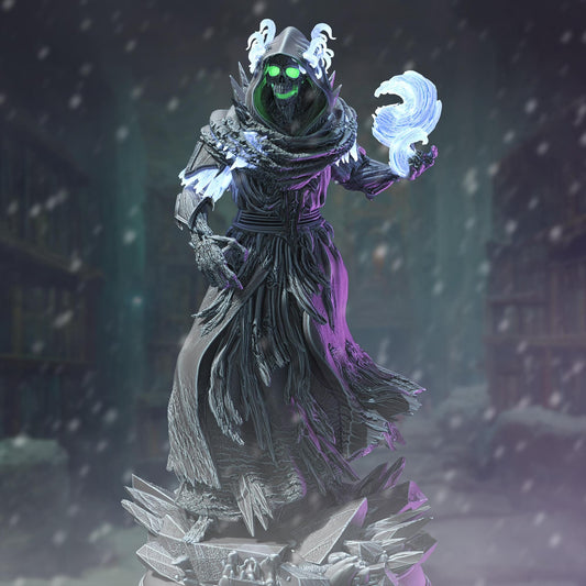 Frozen Lich - Thirazar (Medium) - 3D Printed Tabletop Figure for Dungeons & Dragons, DnD, Pathfinder RPGs, TTRPG