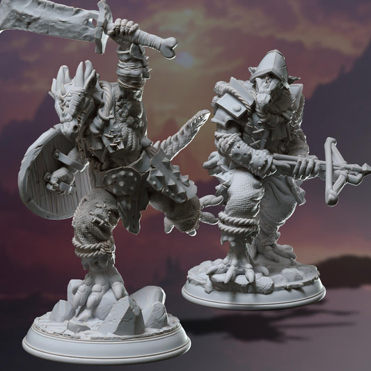 Kobold Infantry (Bundle) - 3D Printed Tabletop Figure for Dungeons & Dragons, DnD, Pathfinder RPGs, TTRPG