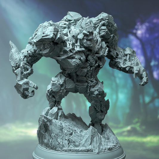 Elite Rock Golem - Lazlus (Large) - 3D Printed Tabletop Figure for Dungeons & Dragons, DnD, Pathfinder RPGs, TTRPG