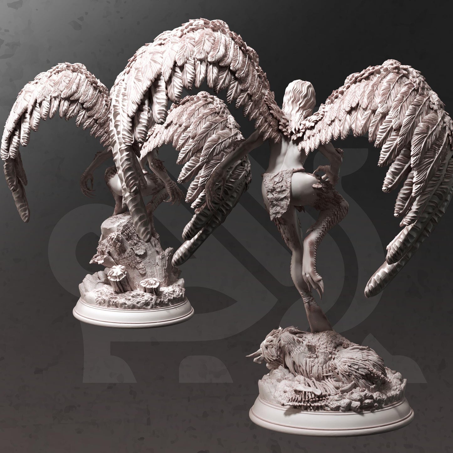 Hill Harpies - Hyl Hygrie (Bundle) - 3D Printed Tabletop Figure for Dungeons & Dragons, DnD, Pathfinder RPGs, TTRPG