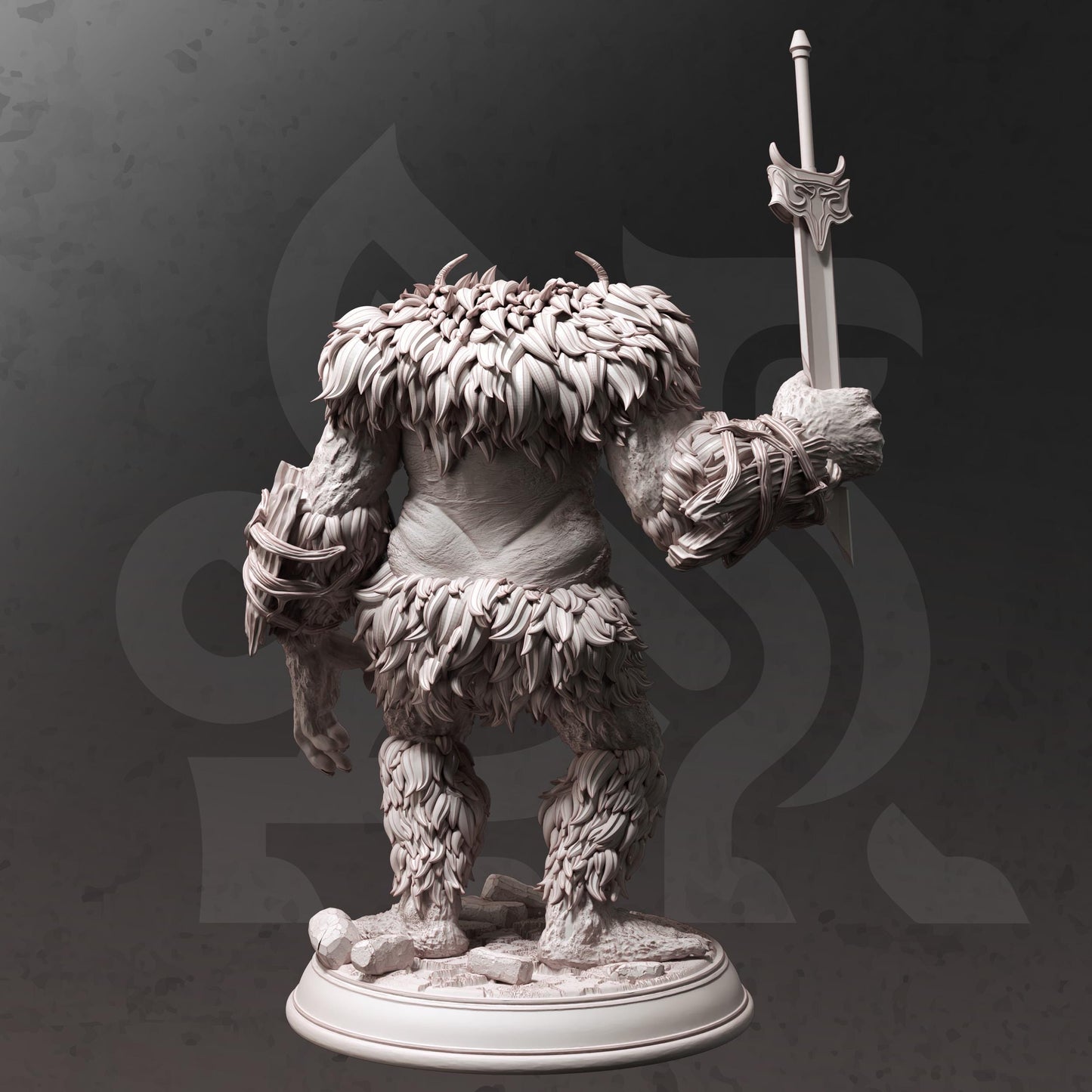 Cave Troll - Hyol Droll (Large) - 3D Printed Tabletop Figure for Dungeons & Dragons, DnD, Pathfinder RPGs, TTRPG