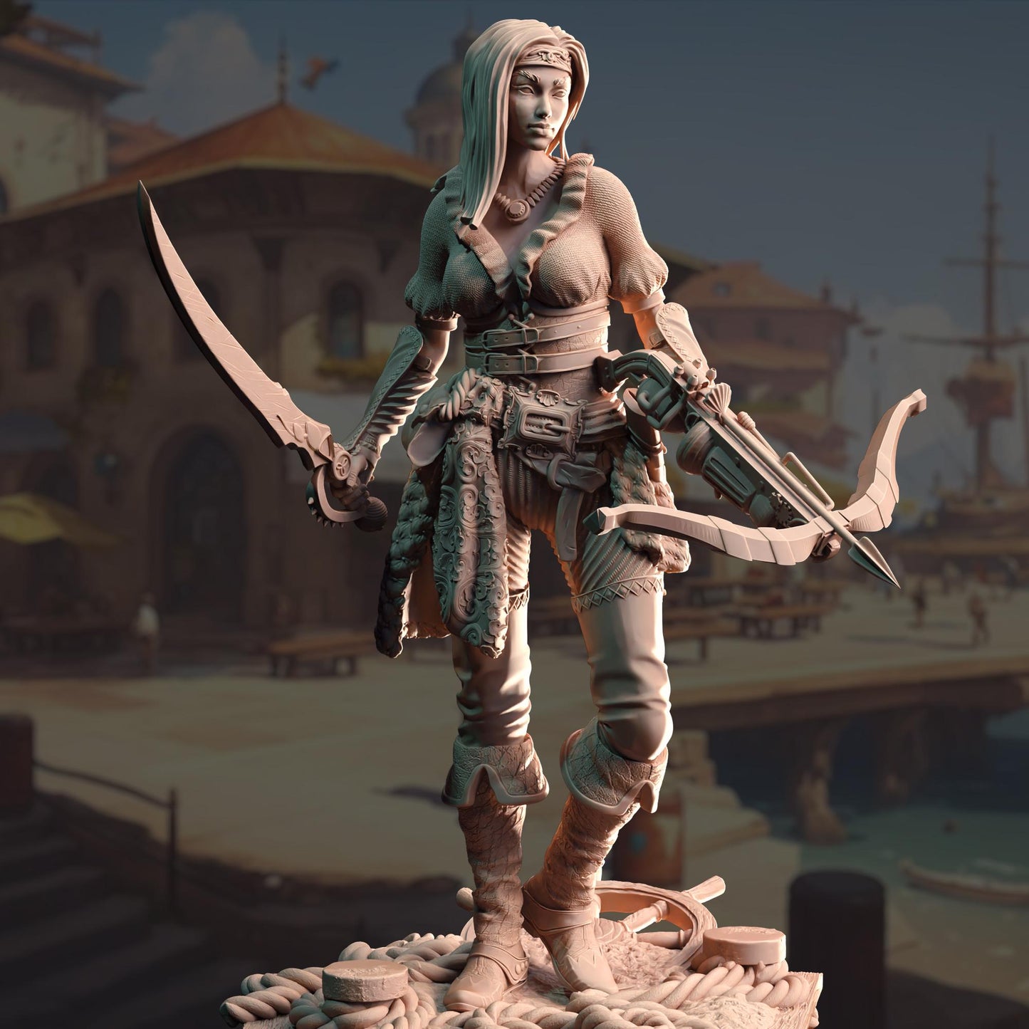 Sea Elf Corsair - Filandira (Medium) - Tabletop Figure for Dungeons & Dragons, DnD, Pathfinder RPGs, TTRPG