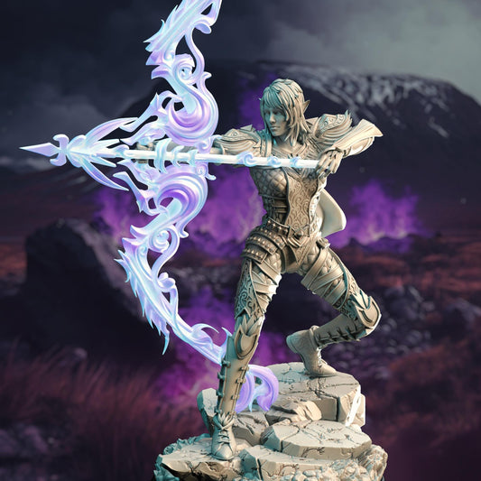 High Elf Arcane Archer - Eldiara (Medium) - Tabletop Figure for Dungeons & Dragons, DnD, Pathfinder RPGs, TTRPG