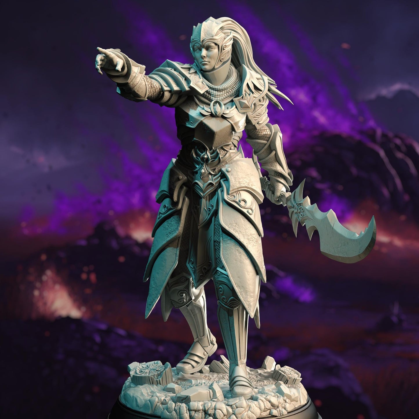 High Elven Commander - Cyrindeth - 3D Printed Tabletop Figure for Dungeons & Dragons, DnD, Pathfinder RPGs, TTRPG