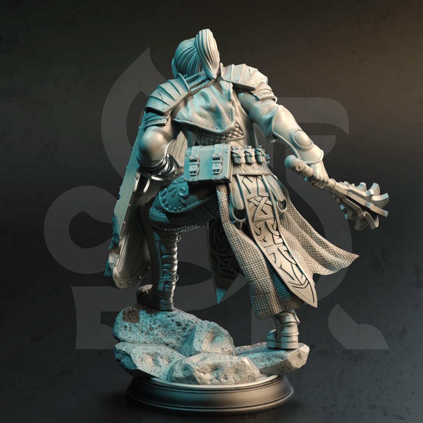 Twin Sun Cleric - Arkina - 3D Printed Tabletop Figure for Dungeons & Dragons, DnD, Pathfinder RPGs, TTRPG