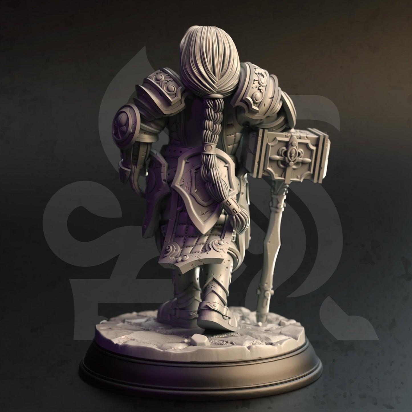 Dwarf Conquest Paladin - Enira - 3D Printed Tabletop Figure for Dungeons & Dragons, DnD, Pathfinder RPGs, TTRPG